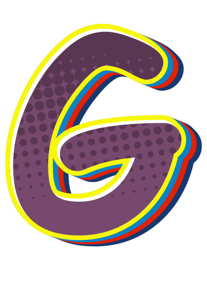 Comic Halftone Alphabet Letter and Number png