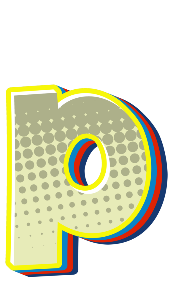 Comic Halftone Alphabet Letter and Number png