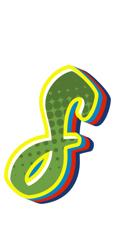 Comic Halftone Alphabet Letter and Number png