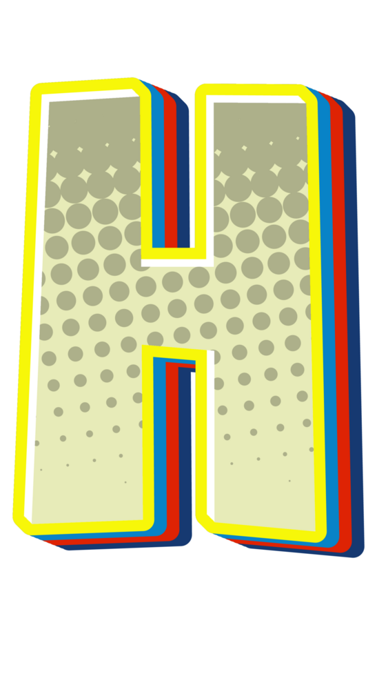 Comic Halftone Alphabet Letter and Number png