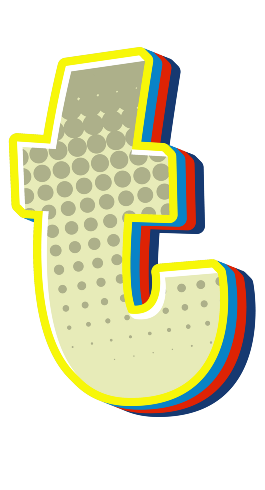 Comic Halftone Alphabet Letter and Number png