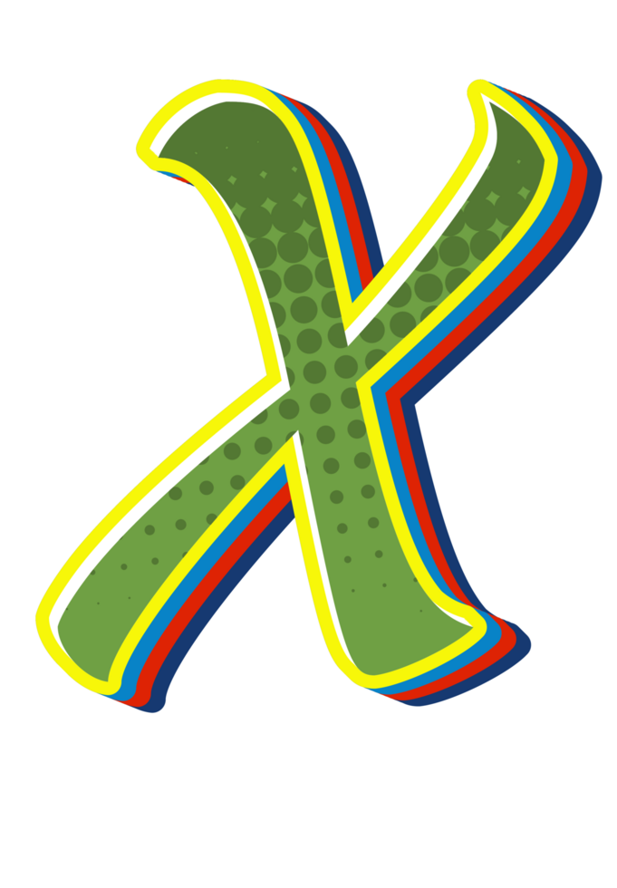 Comic Halftone Alphabet Letter and Number png