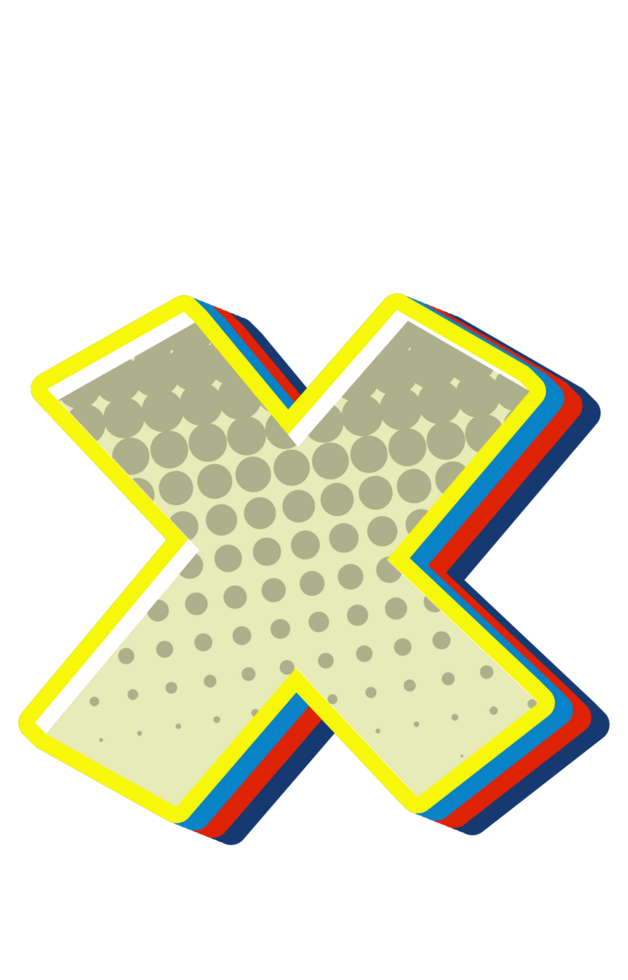 Comic Halftone Alphabet Letter and Number png