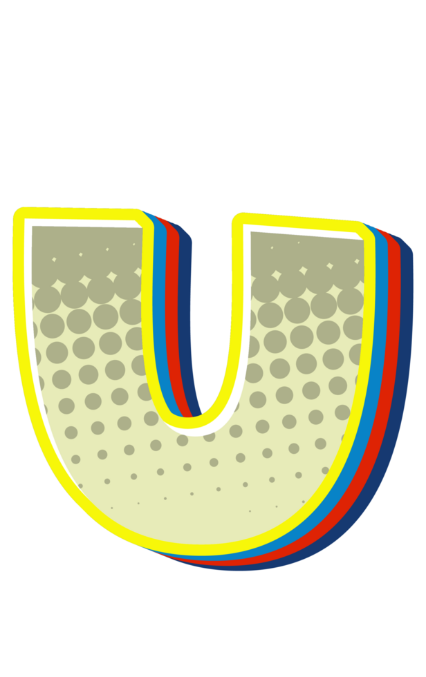 Comic Halftone Alphabet Letter and Number png
