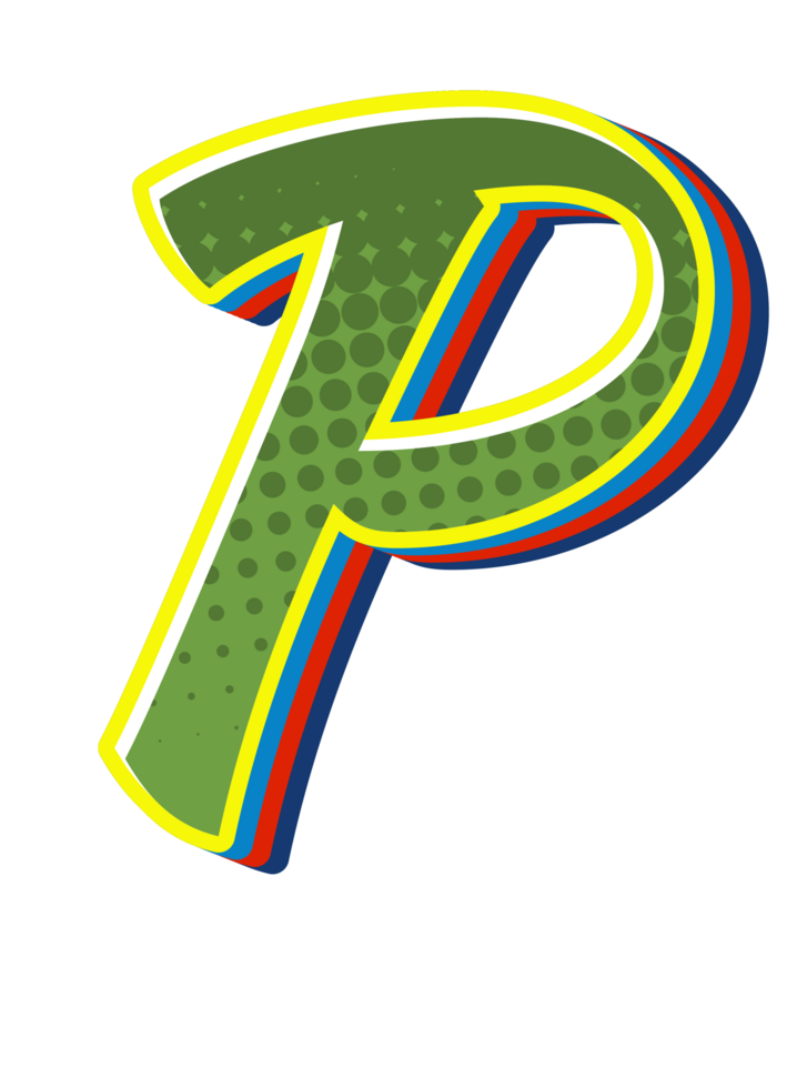 Comic Halftone Alphabet Letter and Number png