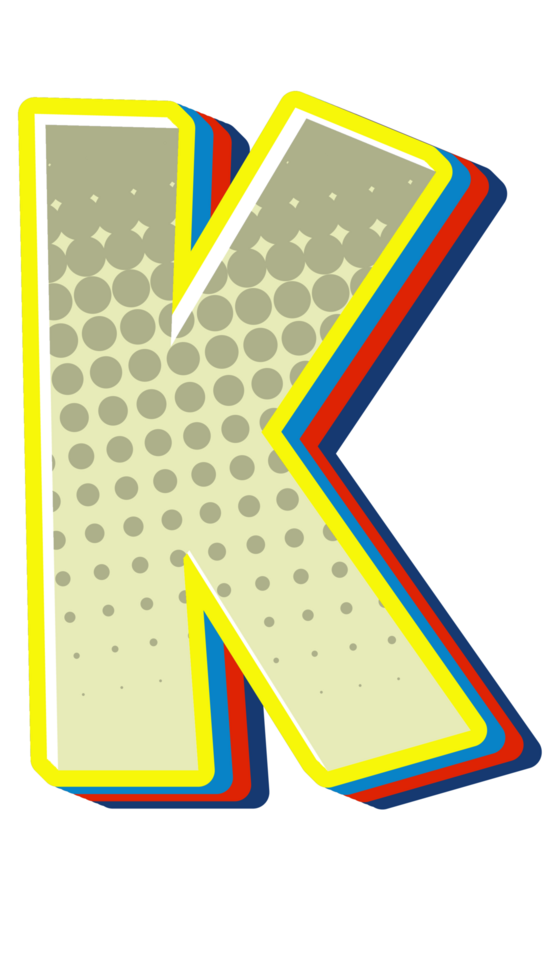 Comic Halftone Alphabet Letter and Number png
