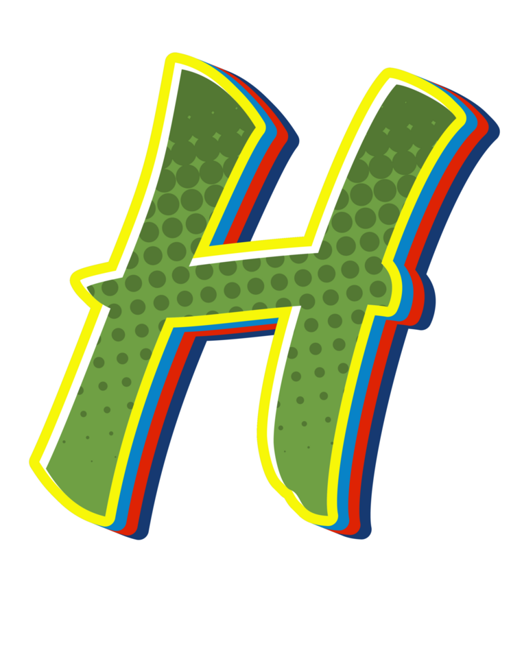 Comic Halftone Alphabet Letter and Number png