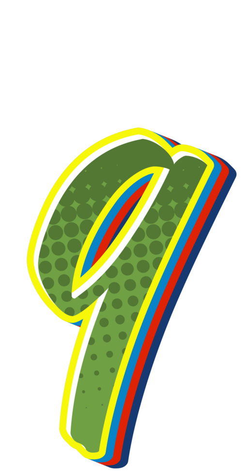 Comic Halftone Alphabet Letter and Number png