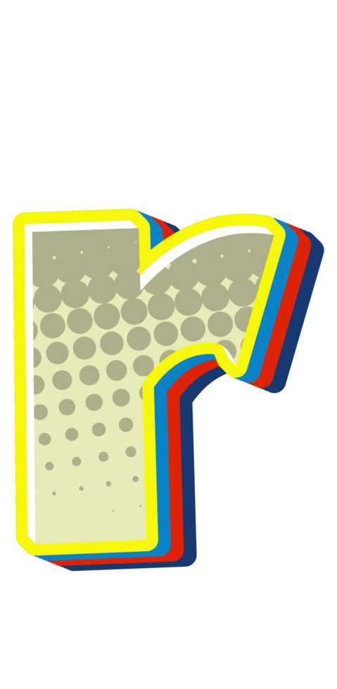 Comic Halftone Alphabet Letter and Number png