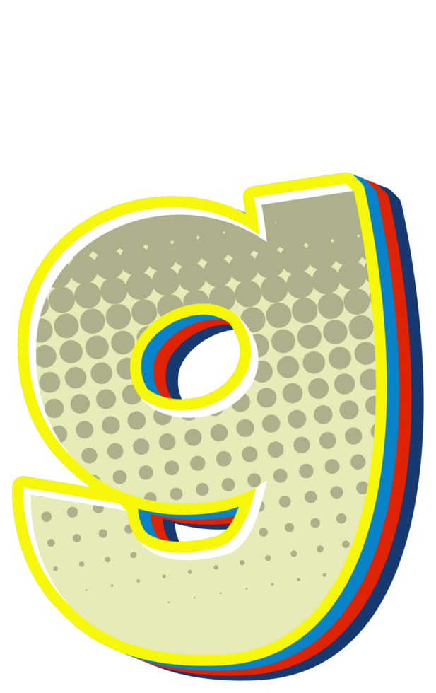 Comic Halftone Alphabet Letter and Number png