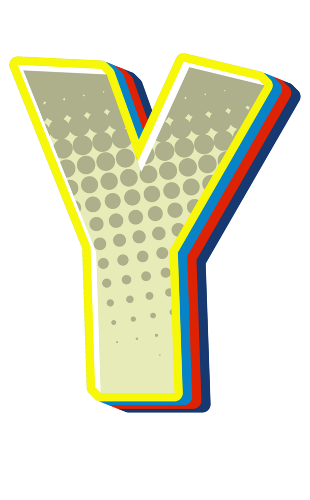 Comic Halftone Alphabet Letter and Number png