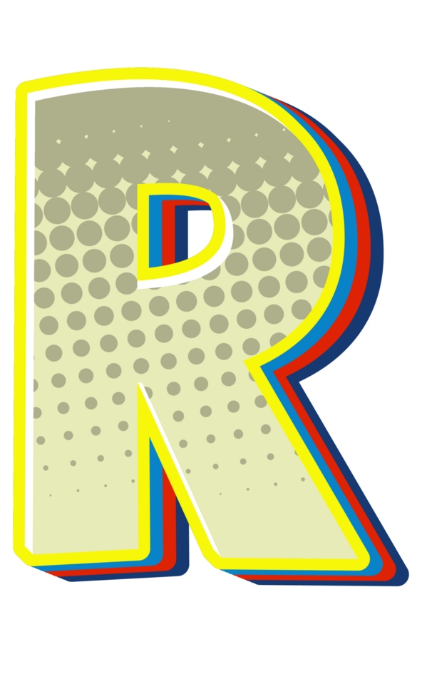 Comic Halftone Alphabet Letter and Number png