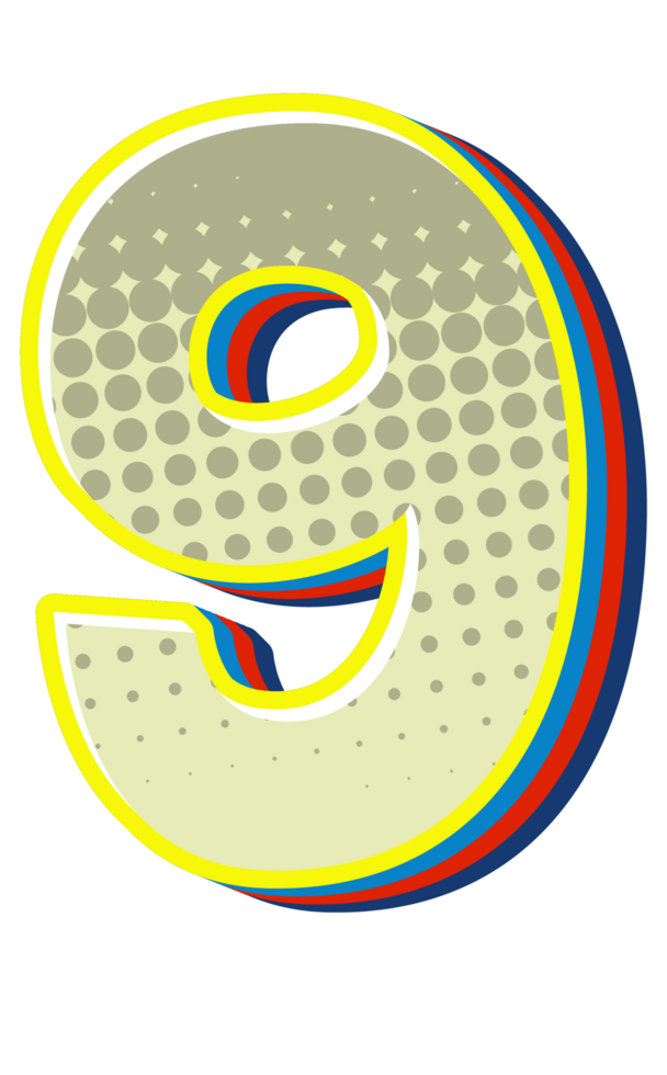 Comic Halftone Alphabet Letter and Number png