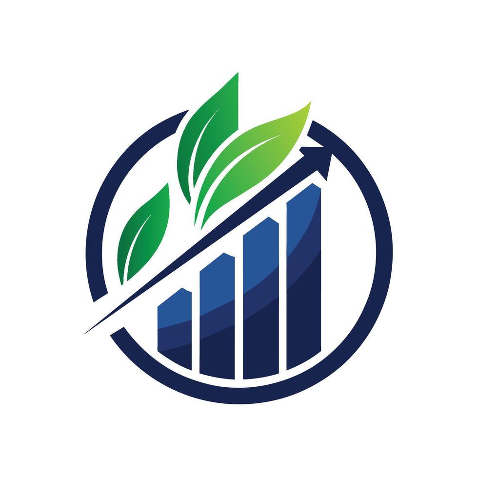 A logo featuring a green leaf placed on top of it, Use clean lines and minimalistic elements to represent growth and success in a logo for a investment group vector