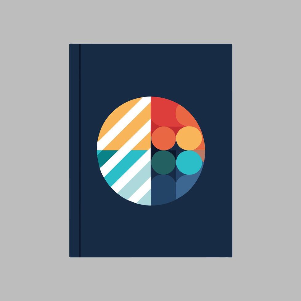 A book featuring a circular design on the cover in a sophisticated color palette, Sophisticated color palette for a conference brochure, minimalist simple modern logo design vector