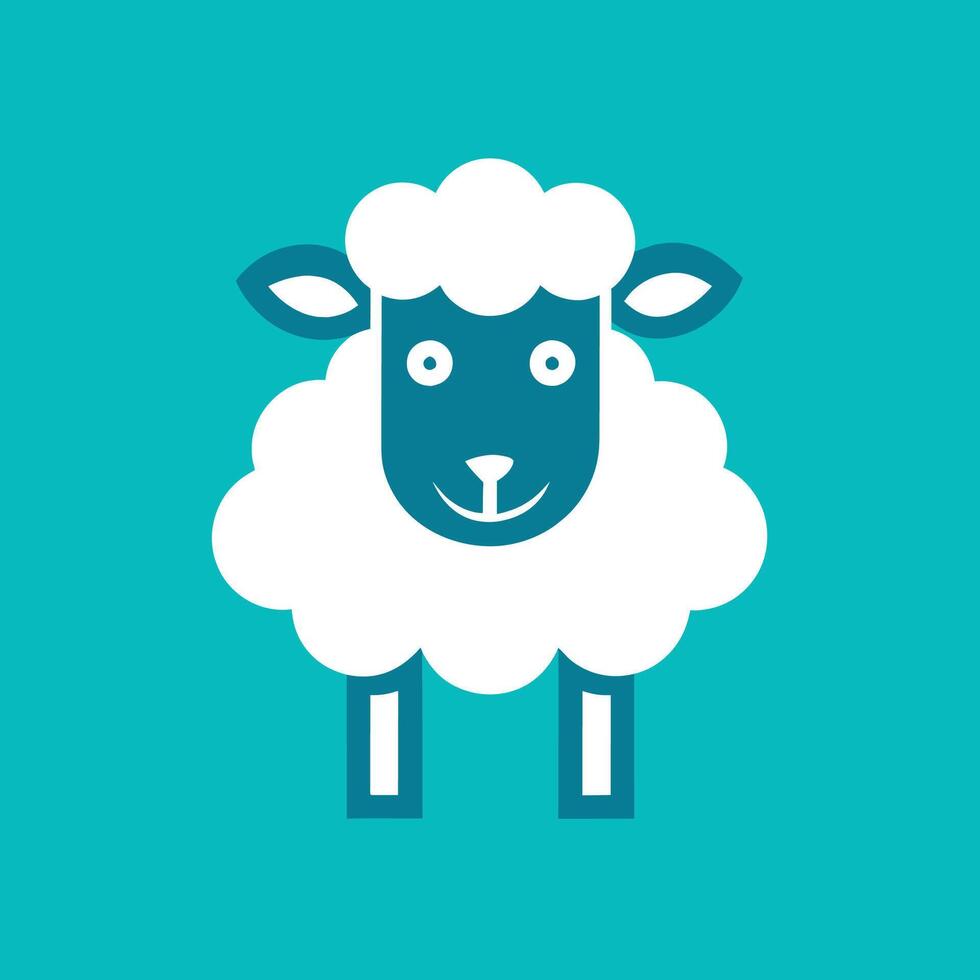 A minimalist, modern sheep logo template featuring a blue and white sheep against a blue background, Sheep logo template, minimalist simple modern logo design vector