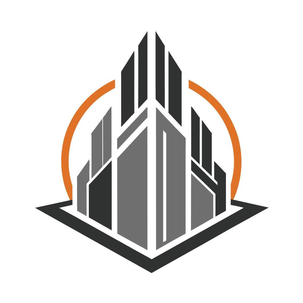 Logo design showcasing symbols related to construction industry, representing strength and professionalism, Craft a simple, modern logo that captures the essence of a rhinoceros vector