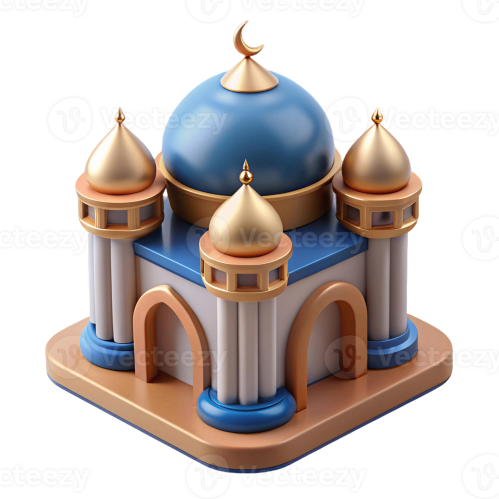 cute 3d of islamic mosque png