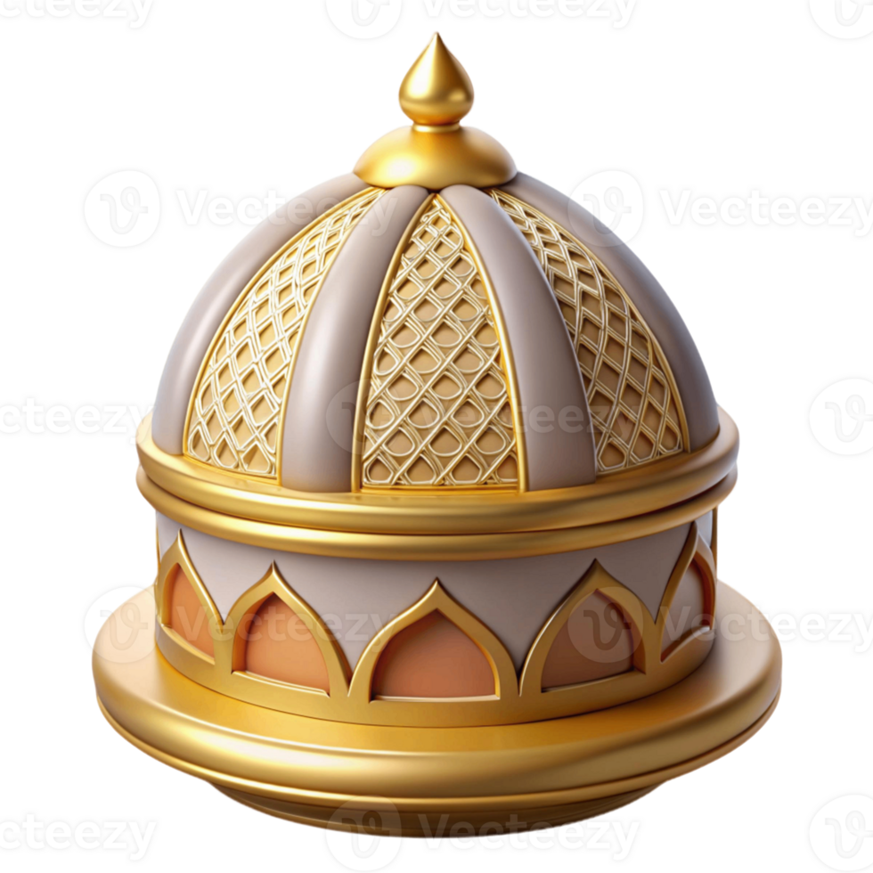 cute 3d of islamic mosque dome png