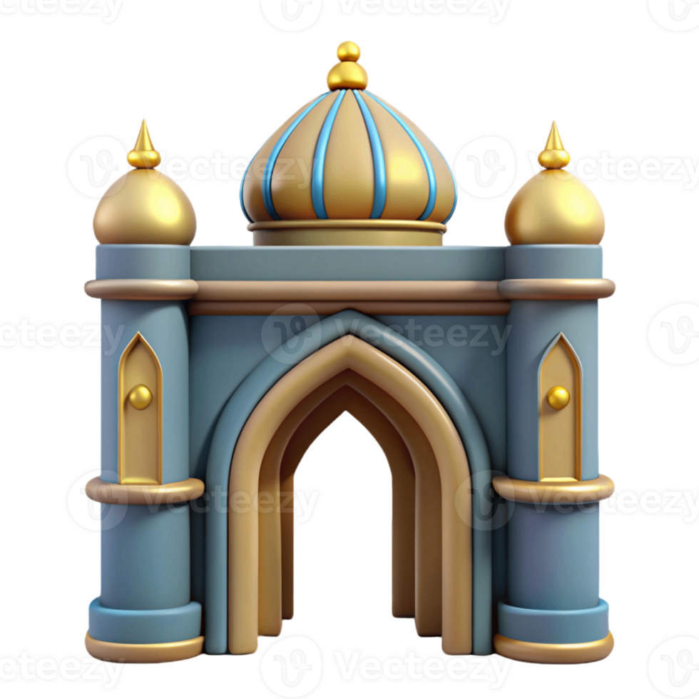 mignonne 3d de arabe islamique porte png