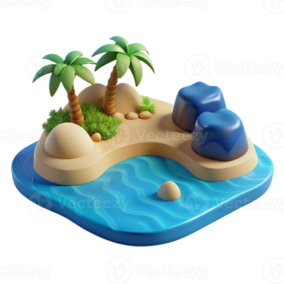 cute 3d beach icon png