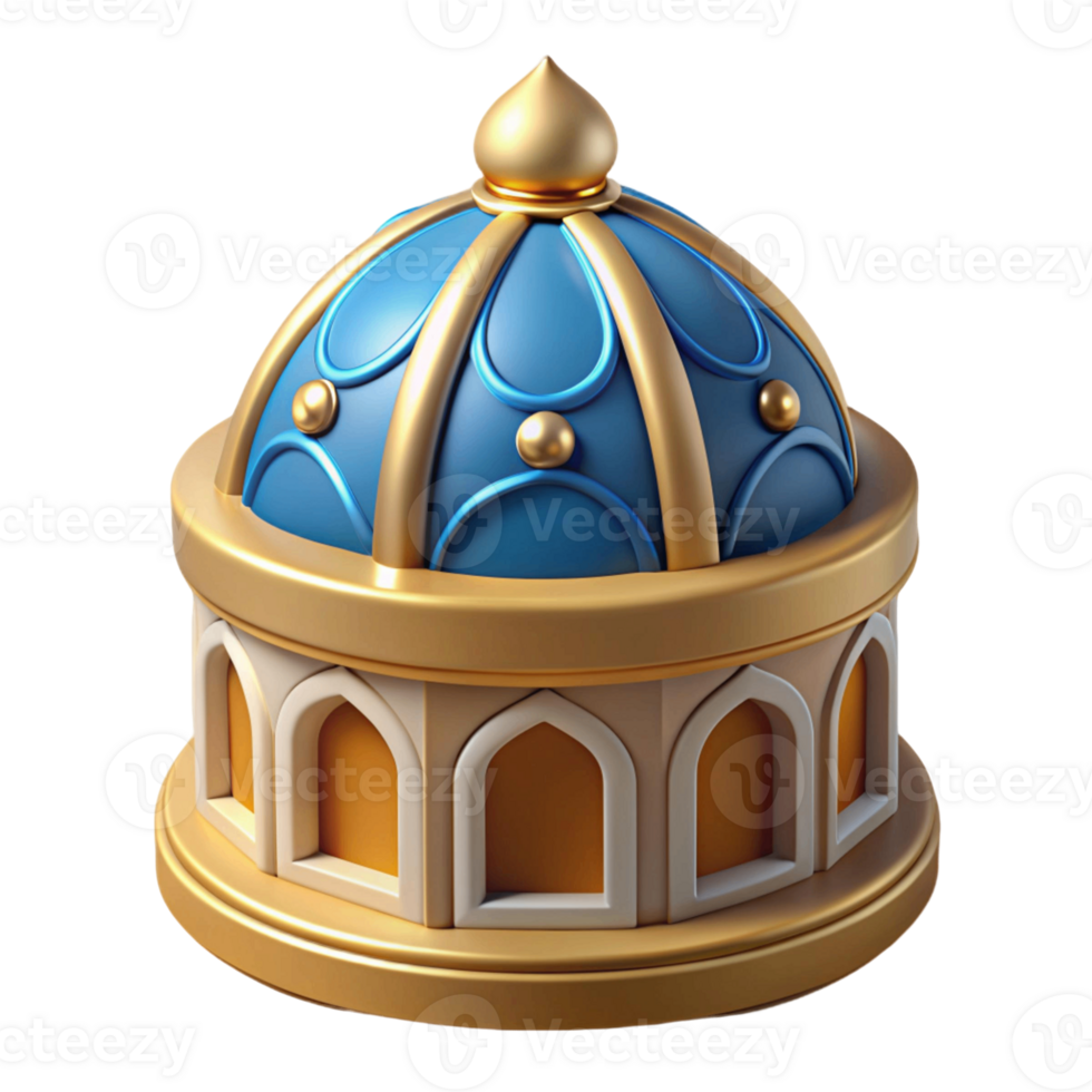 cute 3d of islamic mosque dome png