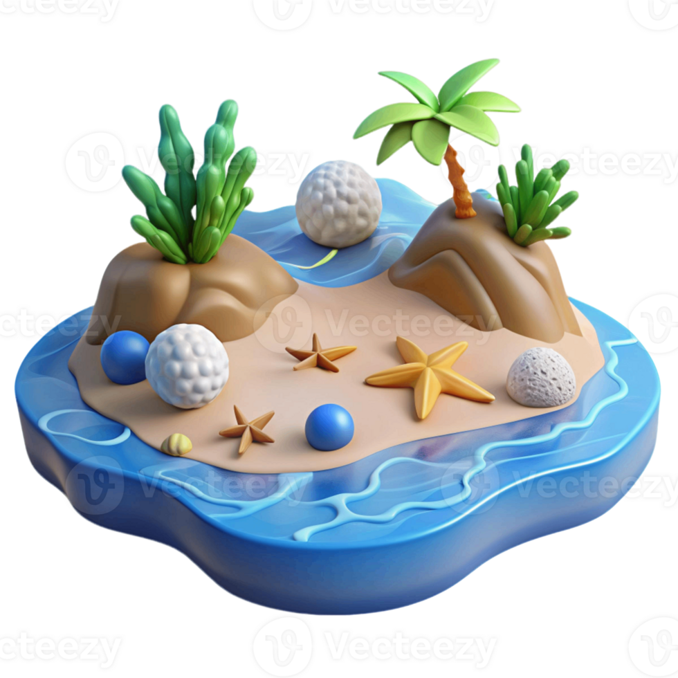 cute 3d beach icon png