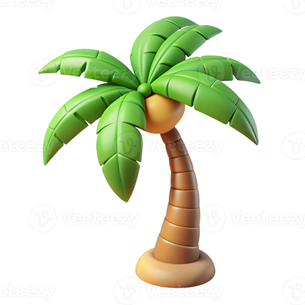 3d icon illustration of coconut tree png
