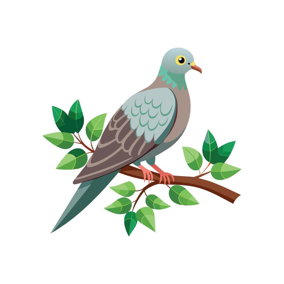 Realistic pigeon-bird concept illustration vector