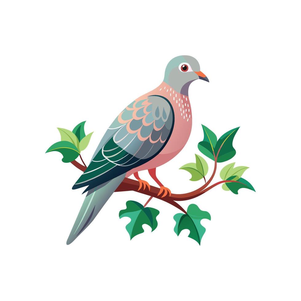 Realistic pigeon-bird concept illustration vector