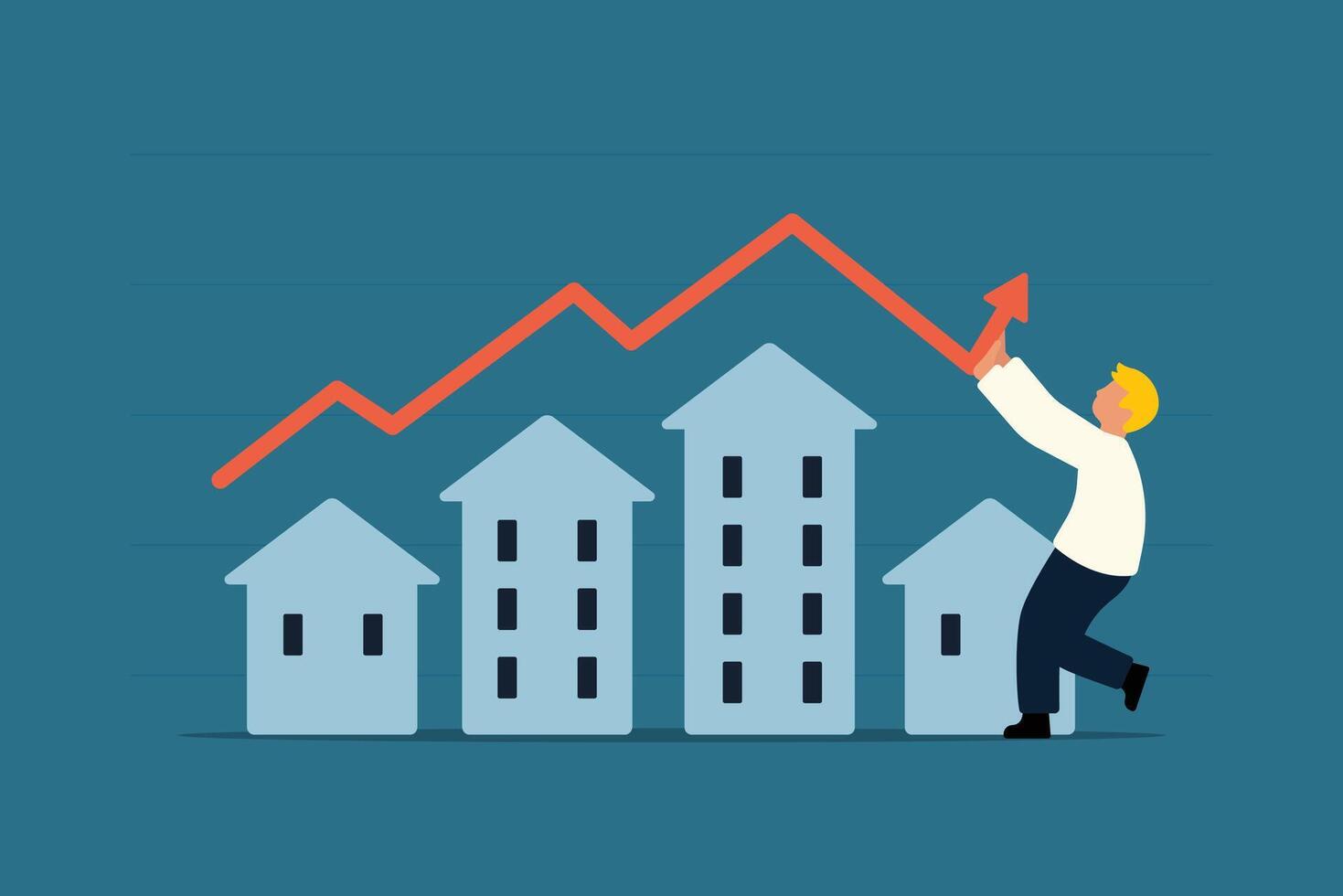 Housing Market, Real estate stocks fell. vector