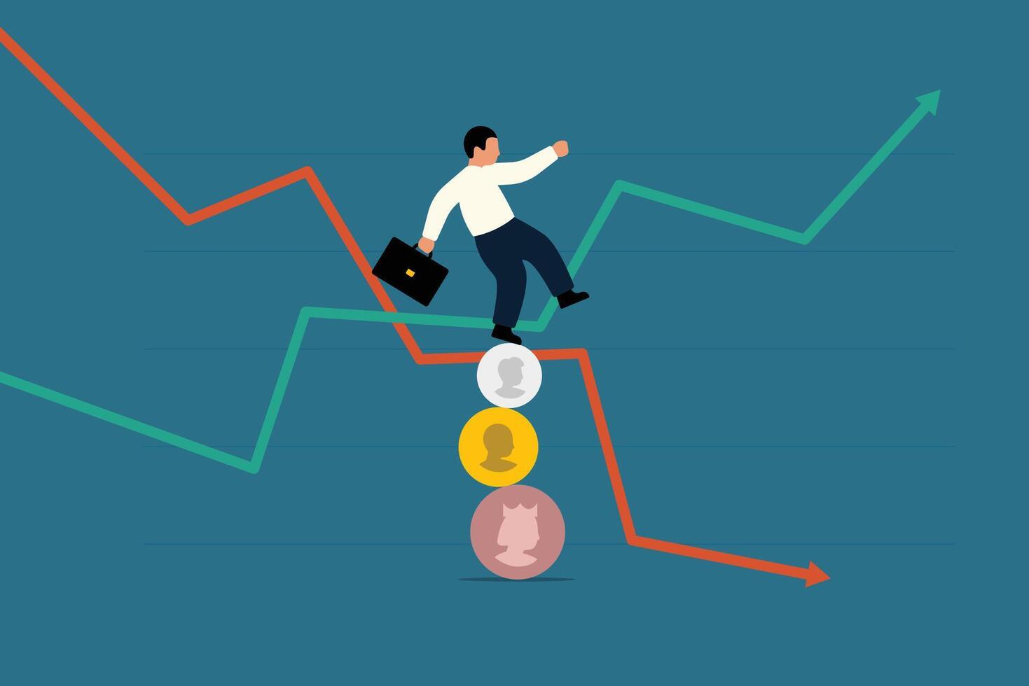 Risk, Financial Uncertainty, and Economic Crisis Concept. vector