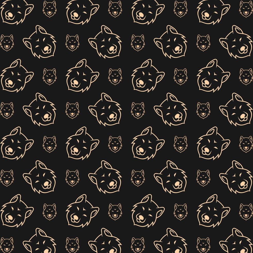Wolf head especial trendy multicolor repeating pattern illustration background design vector