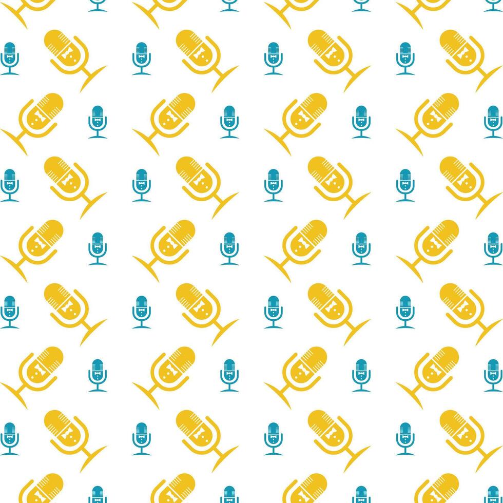 Podcast party weird trendy multicolor repeating pattern illustration background design vector