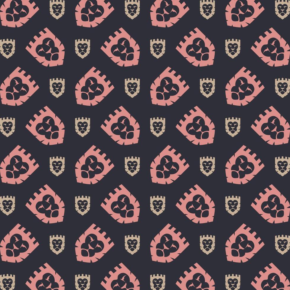 Lion shield especial trendy multicolor repeating pattern illustration background design vector