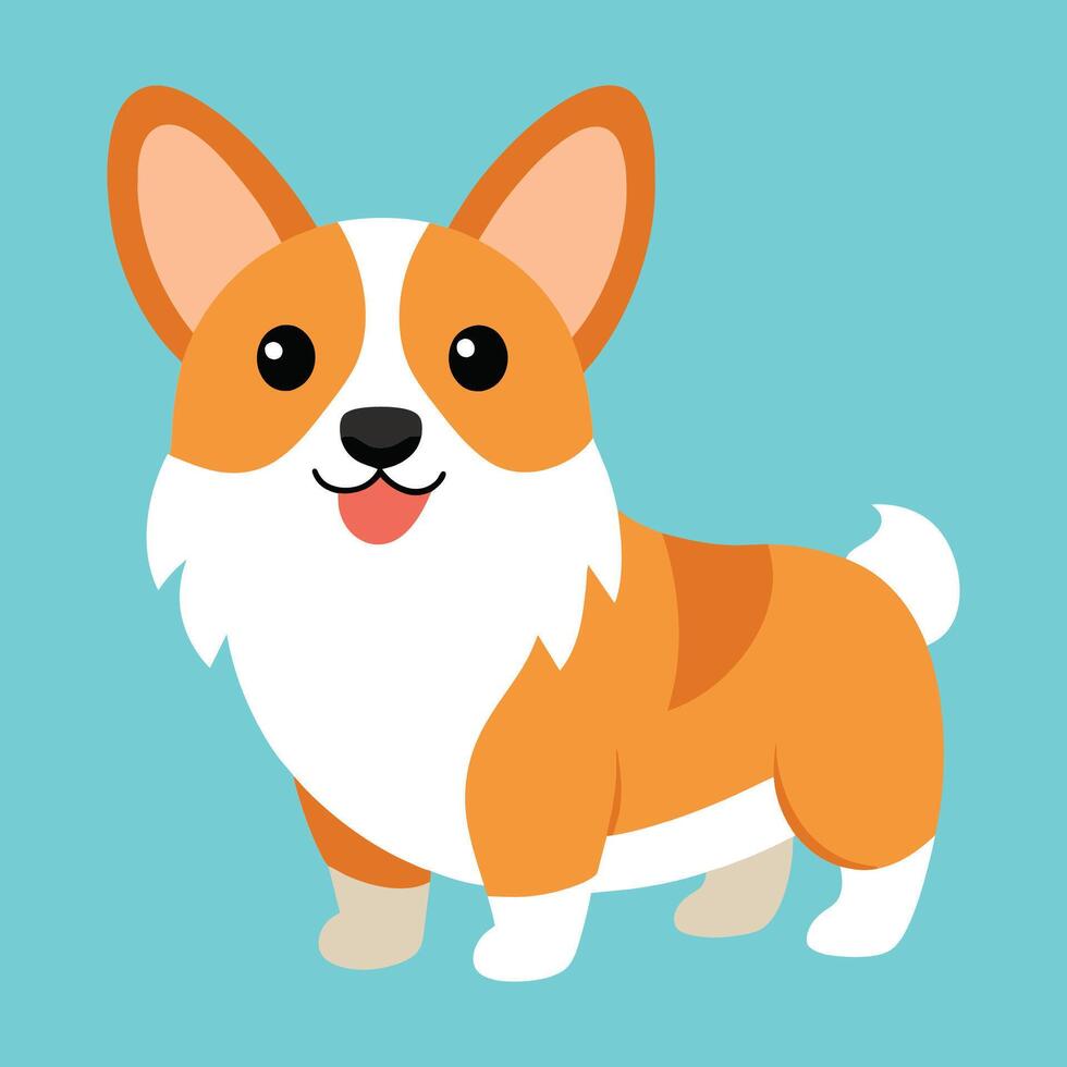 corgi dog cartoon animal illustration vector