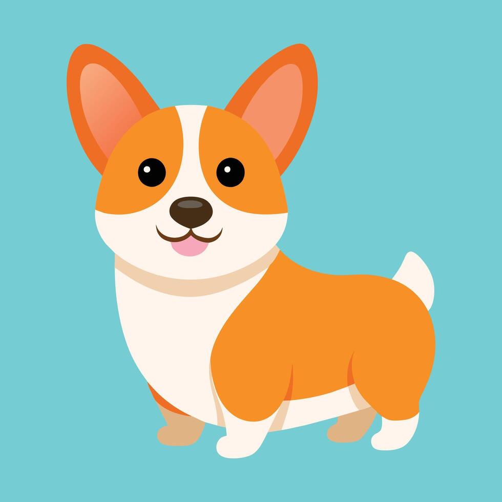 corgi dog cartoon animal illustration vector