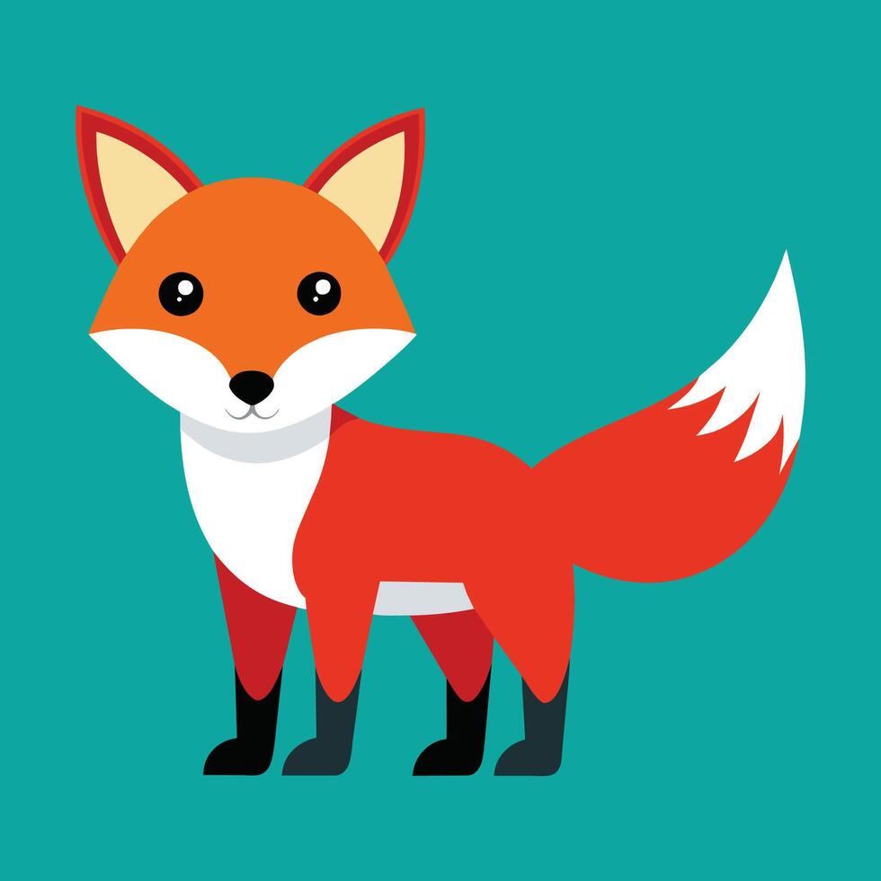 Red fox cartoon animal illustration vector