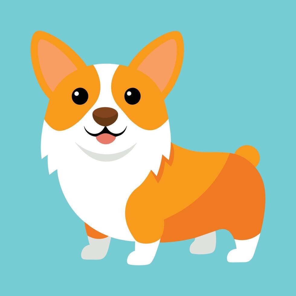 corgi dog cartoon animal illustration vector