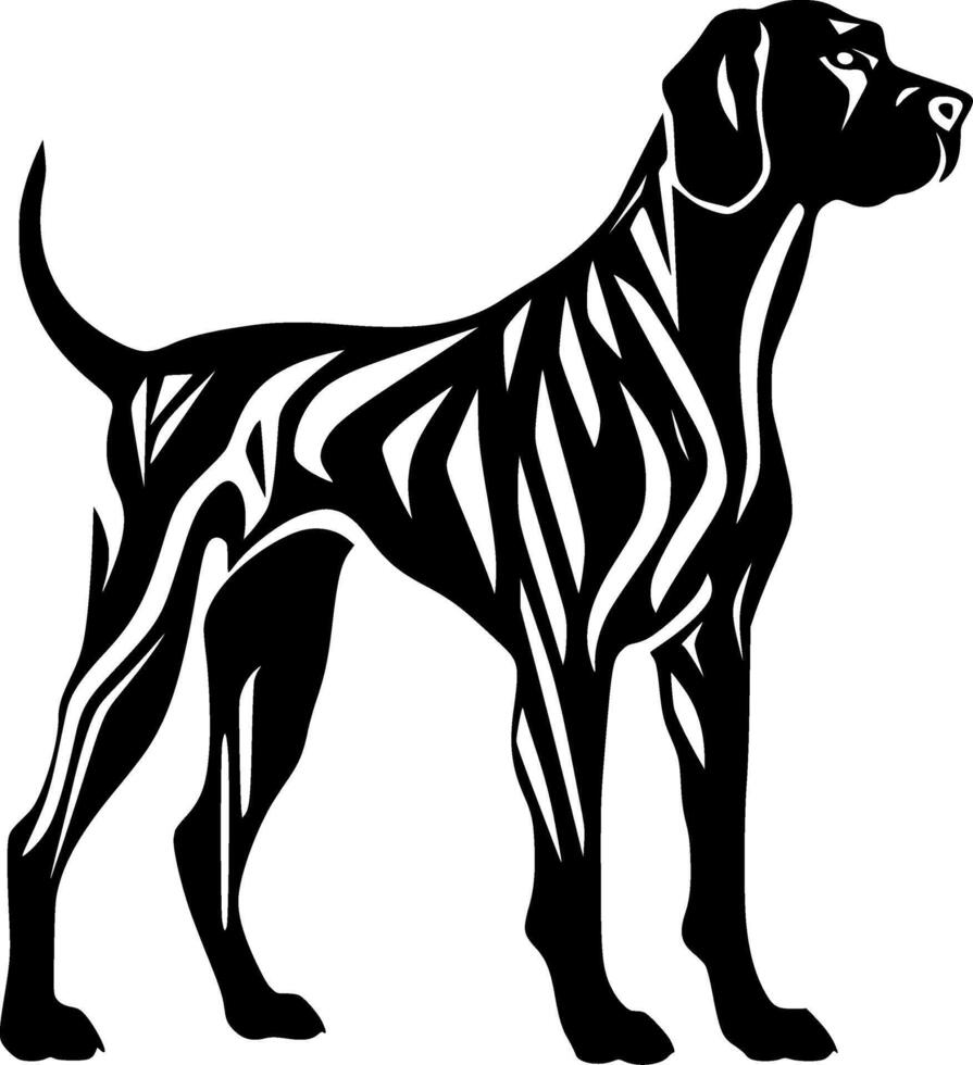 Great Dane - Black and White Isolated Icon - illustration vector