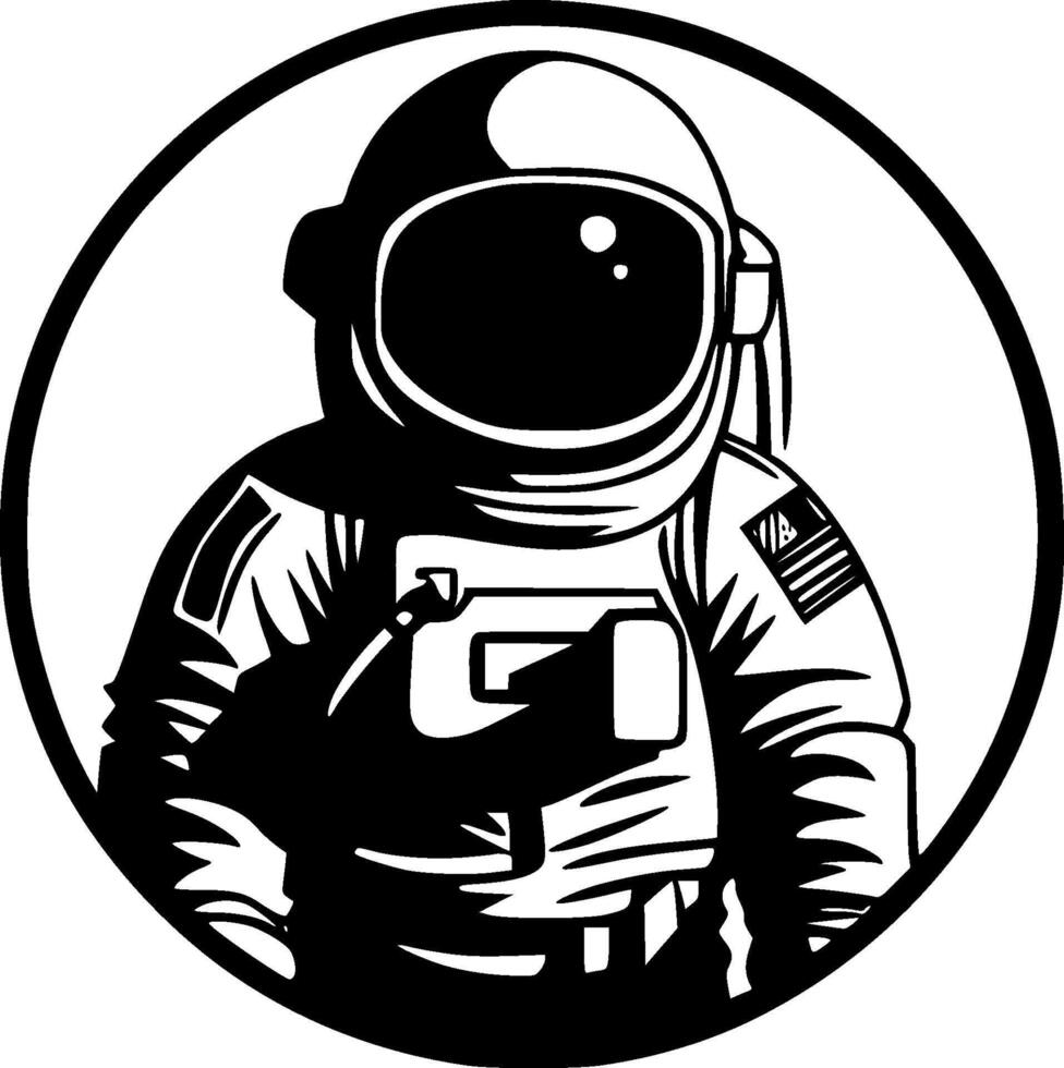 Astronaut, Minimalist and Simple Silhouette - illustration vector