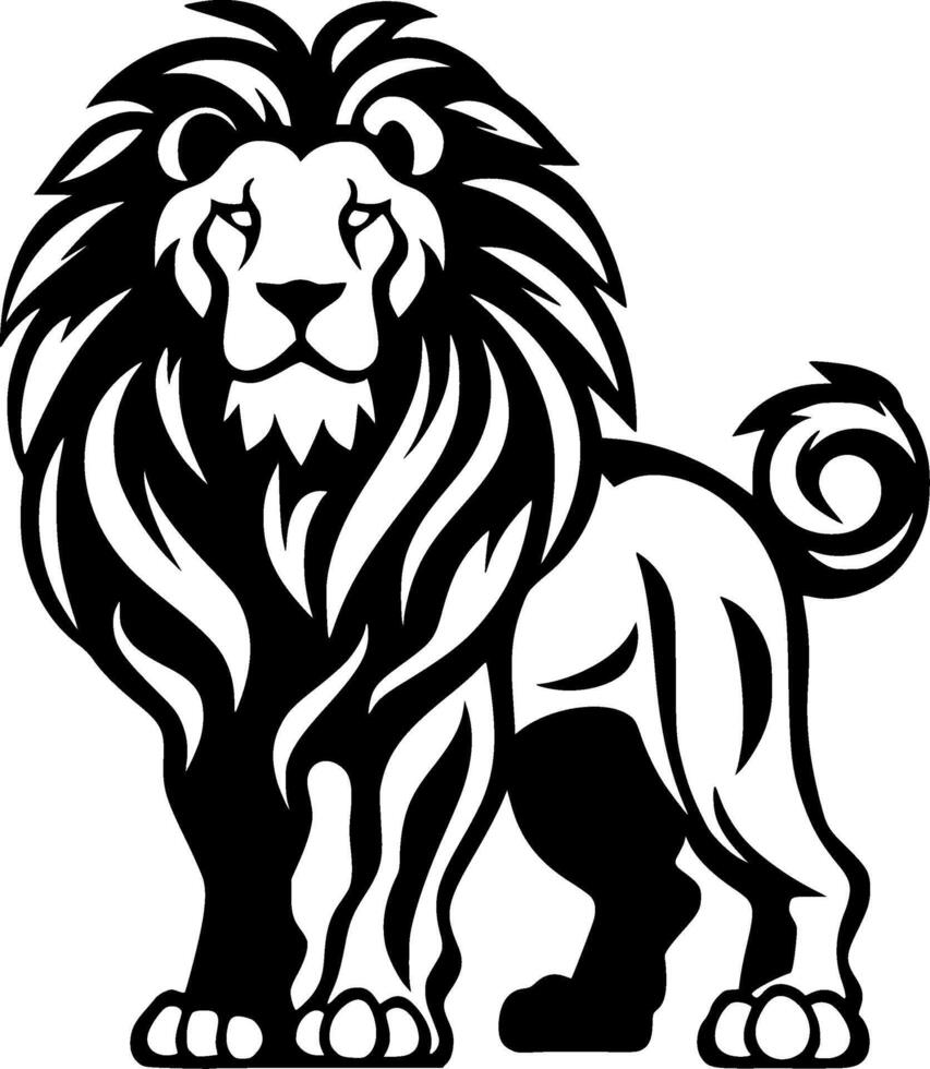 Lion, Minimalist and Simple Silhouette - illustration vector