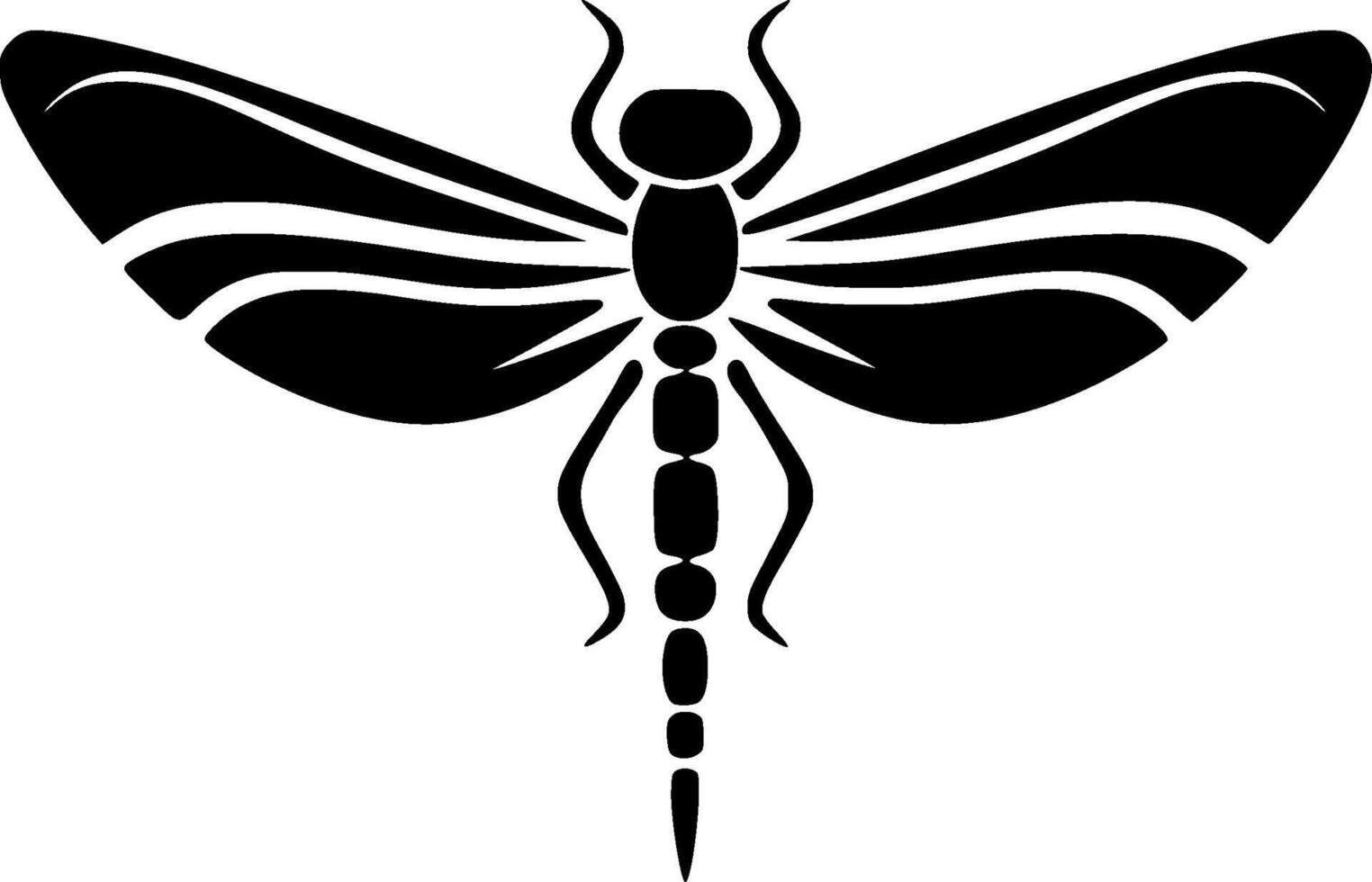 Dragonfly, Minimalist and Simple Silhouette - illustration vector