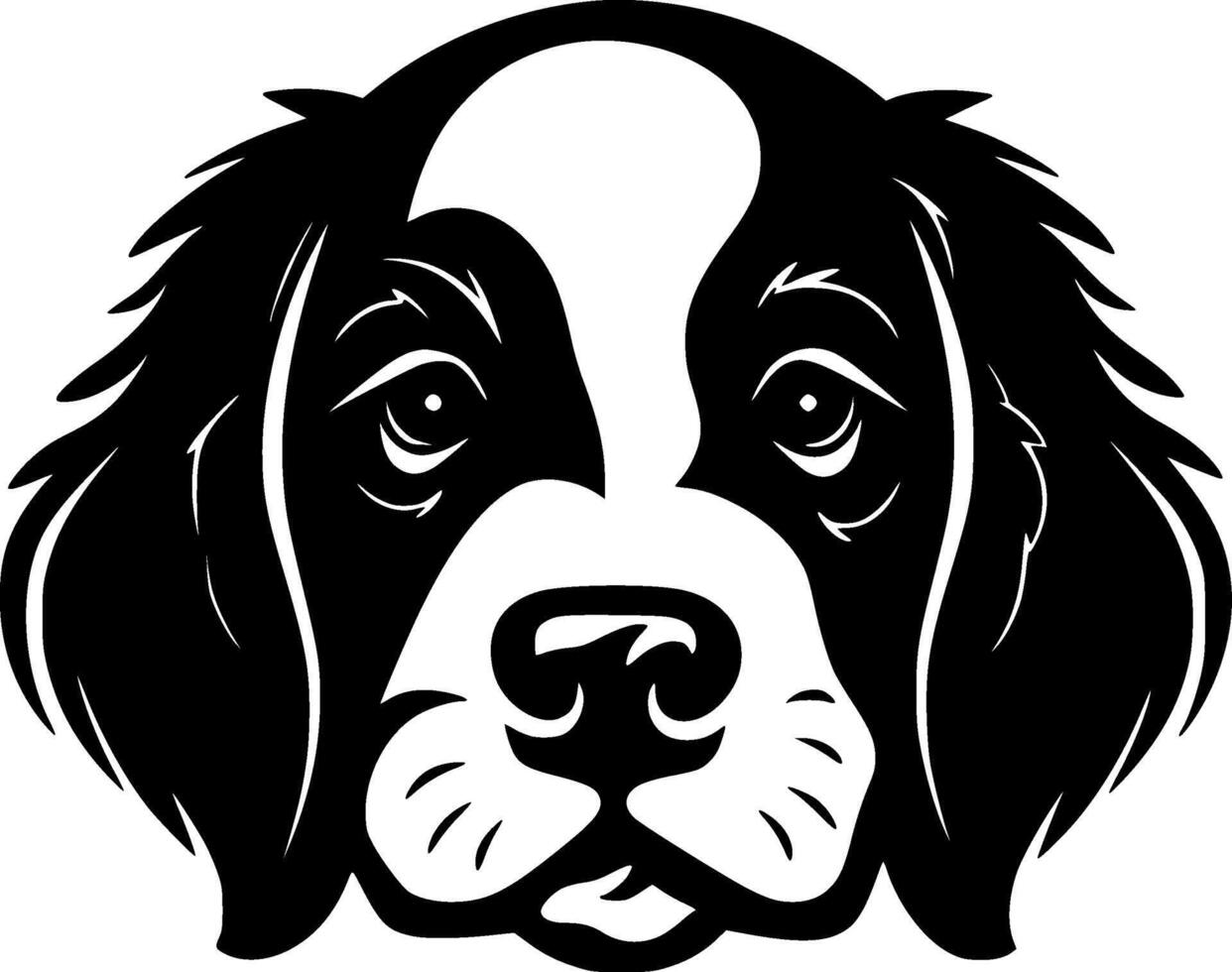 perrito - negro y blanco aislado icono - ilustración vector