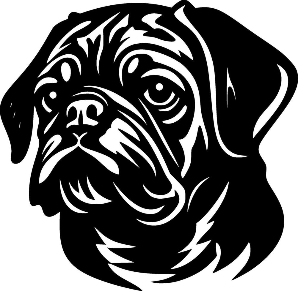 doguillo - negro y blanco aislado icono - ilustración vector