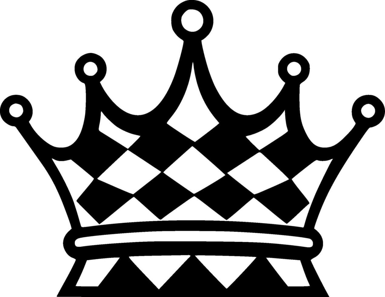 Crown, Black and White illustration vector