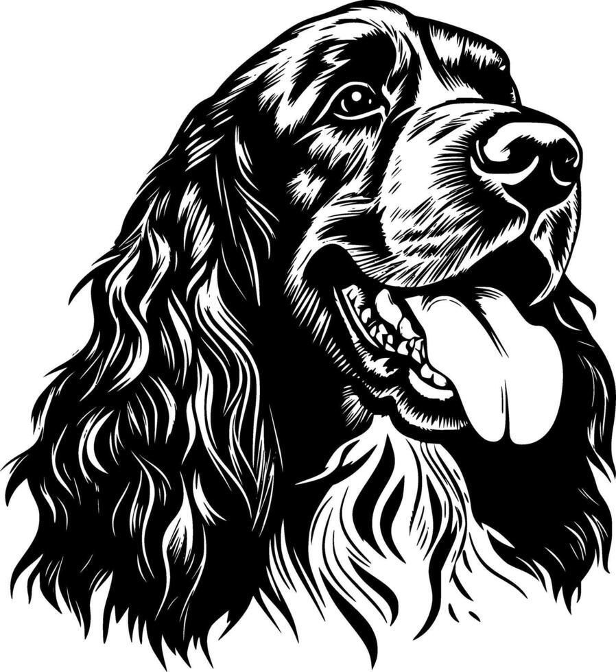 cocker spaniel, minimalista y sencillo silueta - ilustración vector