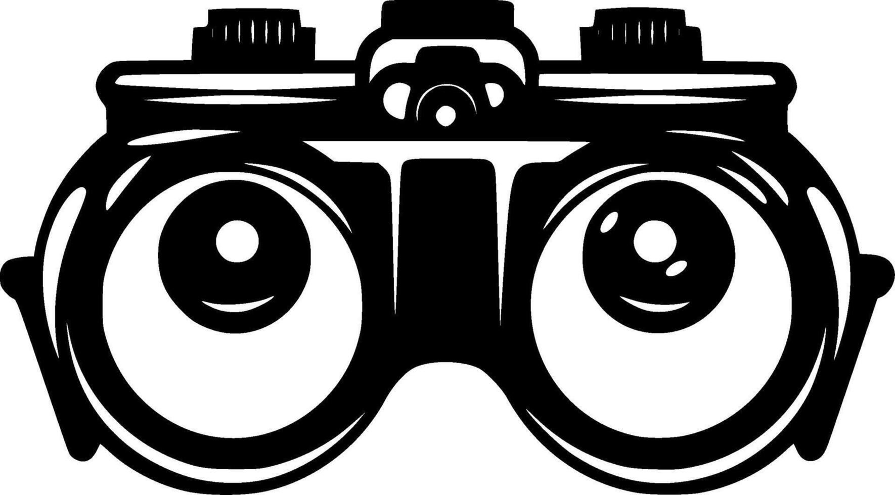Binoculars, Black and White illustration vector