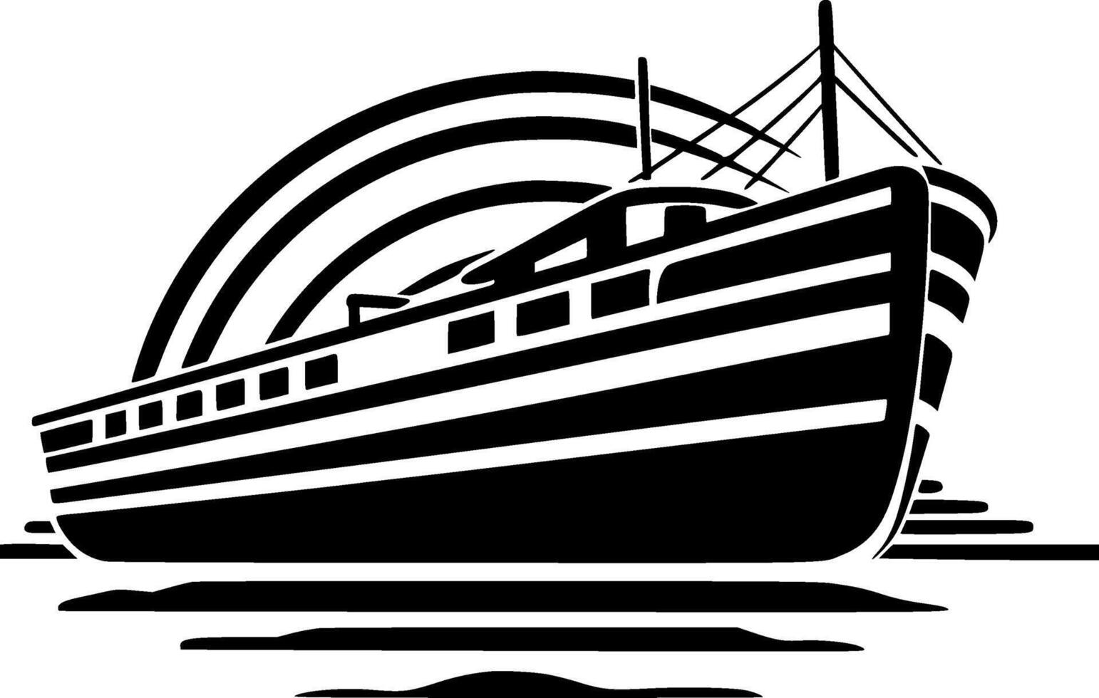 bote, negro y blanco ilustración vector