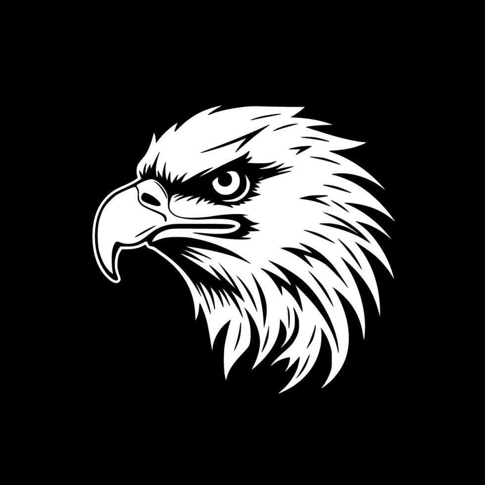 Eagle, Black and White illustration vector